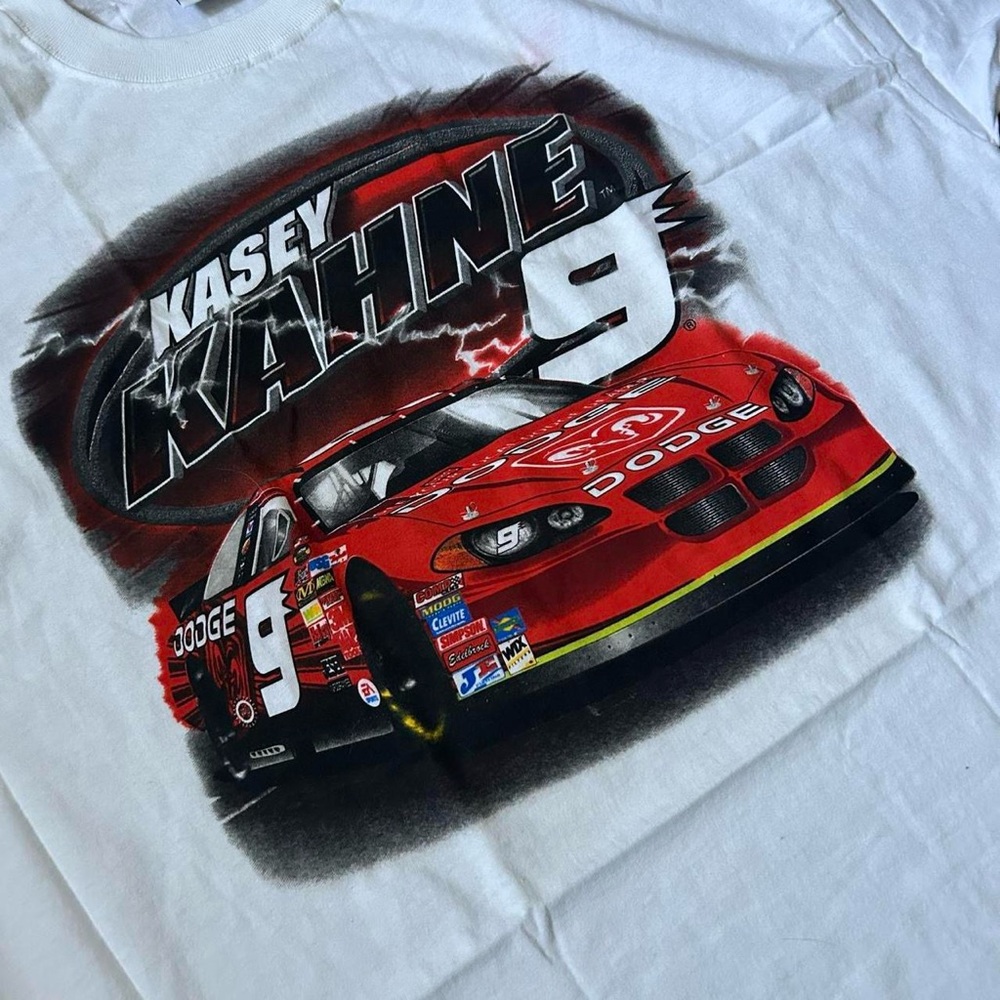Chase Authentics Kasey Kahne Shirt Size L VINTAGE 2003 White Y2K